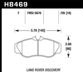 Hawk 96-04 Land Rover Discovery / 95-02 Range Rover HPS Street Front Brake Pads