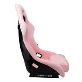 NRG FRP Bucket Seat PRISMA Edition w/ Pearlized Back/ Pink Alcantara w/ Phone Pockets - Large