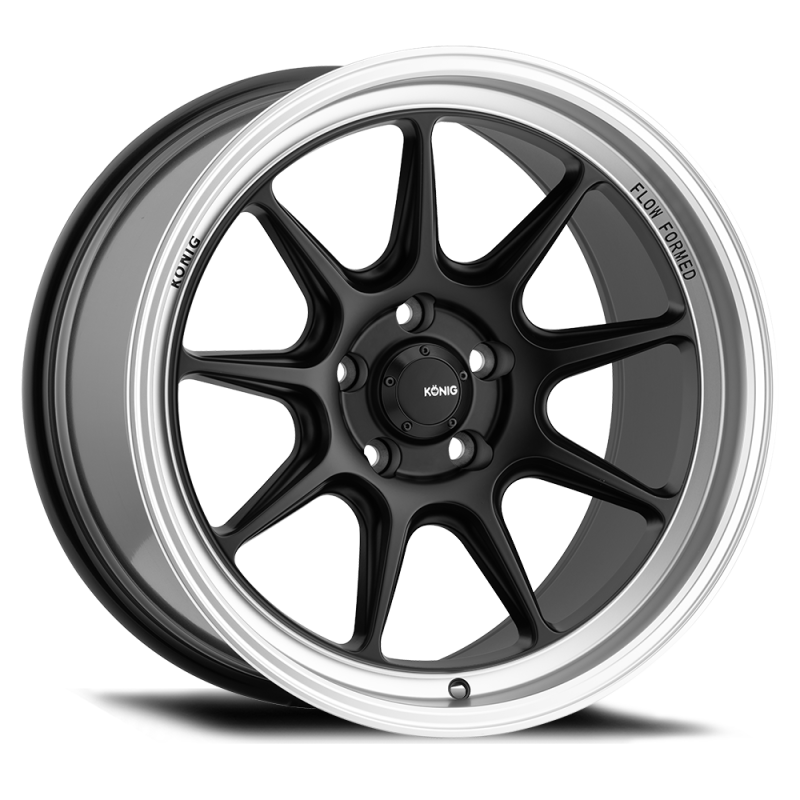 Konig Countergram 19x10B 5x114.3 ET25 Matte Black / Matte Machined Lip