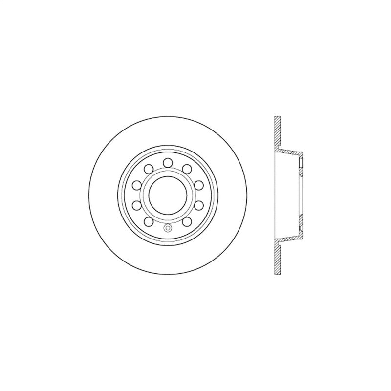 Stoptech 10-13 VW Golf/GTI/Jetta w/ 272mm Rear Disc Rear Premium High Carbon Cryo Brake Rotor