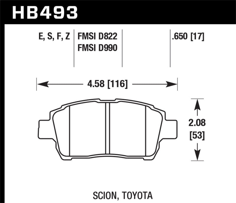 Hawk 04-07 xA/xB D990 Performance Ceramic Street Front Brake Pads