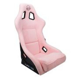 NRG FRP Bucket Seat PRISMA Edition w/ Pearlized Back/ Pink Alcantara w/ Phone Pockets - Large
