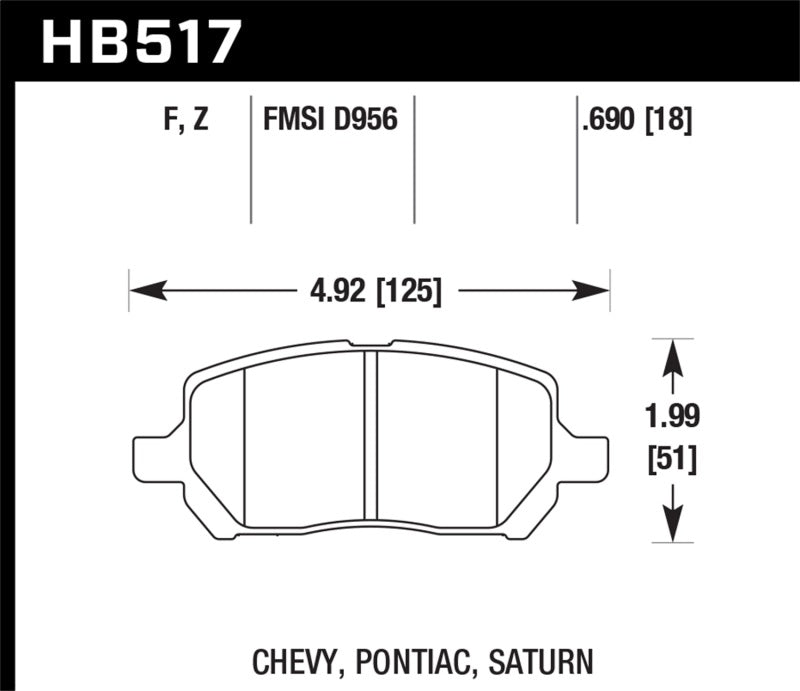 Hawk Pontiac/ Saturn/ Chevrolet Performance Ceramic Street Front Brake Pads