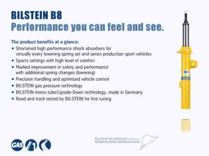 Bilstein B8 12-15 BMW 328i L4 / 335i L6 / 2014 228i Front Monotube Strut Assembly