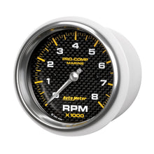 Load image into Gallery viewer, Autometer Marine Carbon Fiber 3-3/8in 8k RPM Tachometer