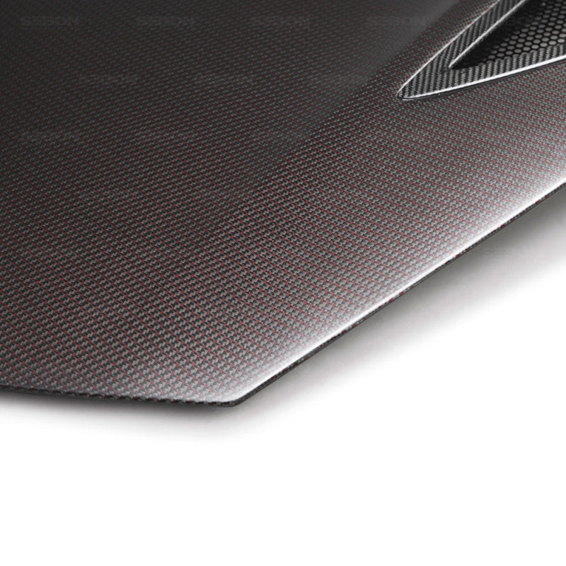 Seibon 17-18 Acura NSX OEM-style RED Weave Dry Carbon Hood
