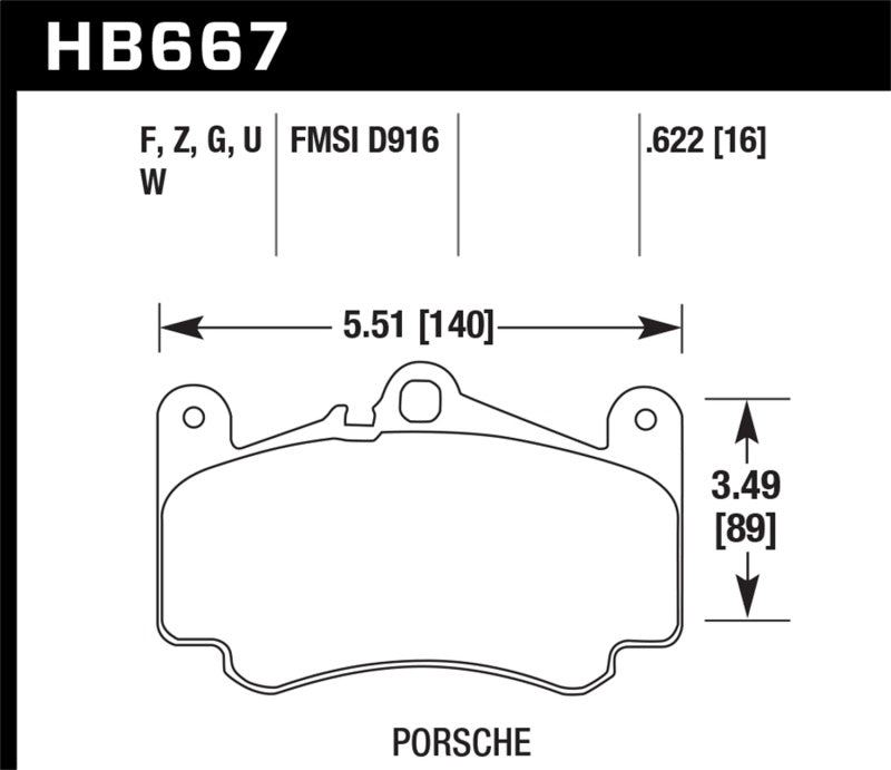 Hawk 02-05 Porsche 911 Carrera 4 Turbo Look/Carrera 4S Front HPS Street Brake Pads