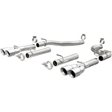 Load image into Gallery viewer, MagnaFlow Axle-Back, SS, 2.5in, Quad Split Rear 3.5in Tip 2015 Dodge Challenger R/T 5.7L