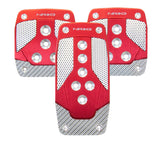 NRG Aluminum Sport Pedal M/T - Red w/Silver Carbon