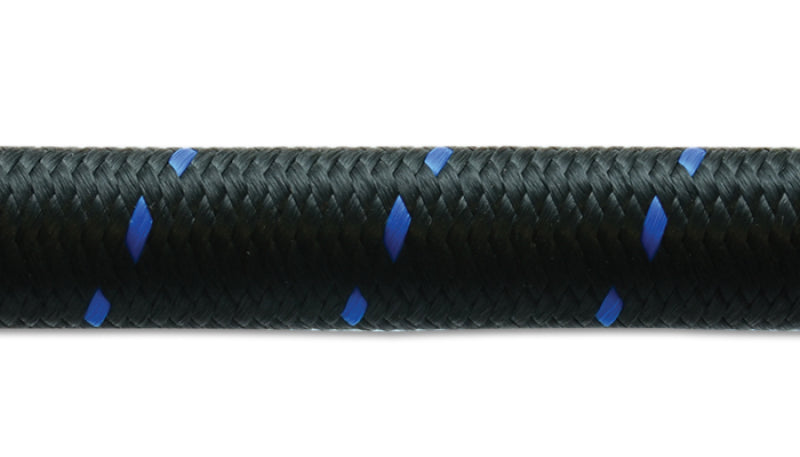 Vibrant -8 AN Two-Tone Black/Blue Nylon Braided Flex Hose (2 foot roll)