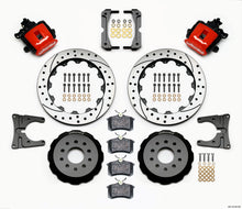 Load image into Gallery viewer, Wilwood Combination Parking Brake Rear Kit 12.88in Drilled Red 2005-2014 Mustang