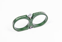 Load image into Gallery viewer, Radium Engineering 2-Piece Fuel Pump Clamp For Bosch 044 - Green W/ Logo