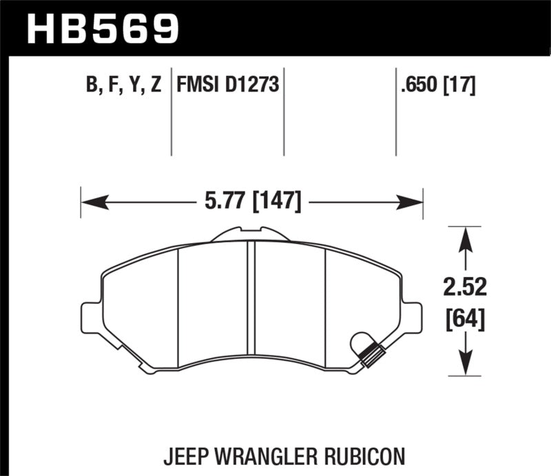 Hawk 2007-2011 Dodge Nitro R/T HPS 5.0 Front Brake Pads