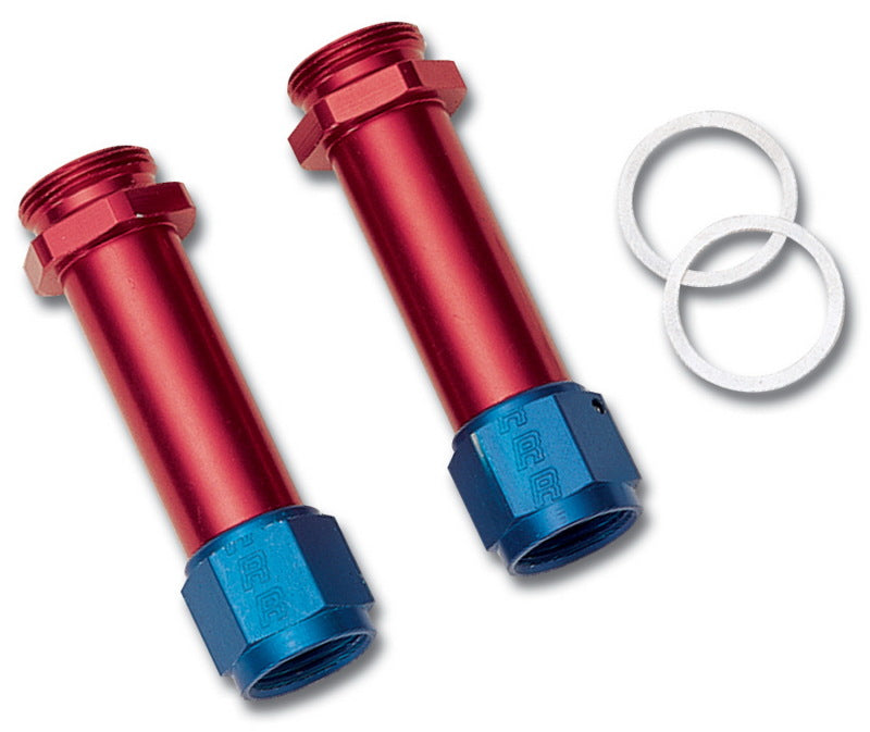 Russell Performance -8 AN Carb Inlet Fittings (2 pcs.) (Red/Blue)