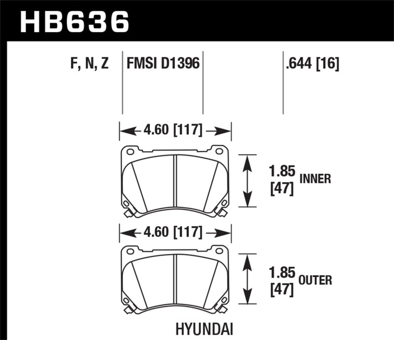 Hawk 09-10 Hyundai Genesis Sedan V8 HP+ Street Front Brake Pads