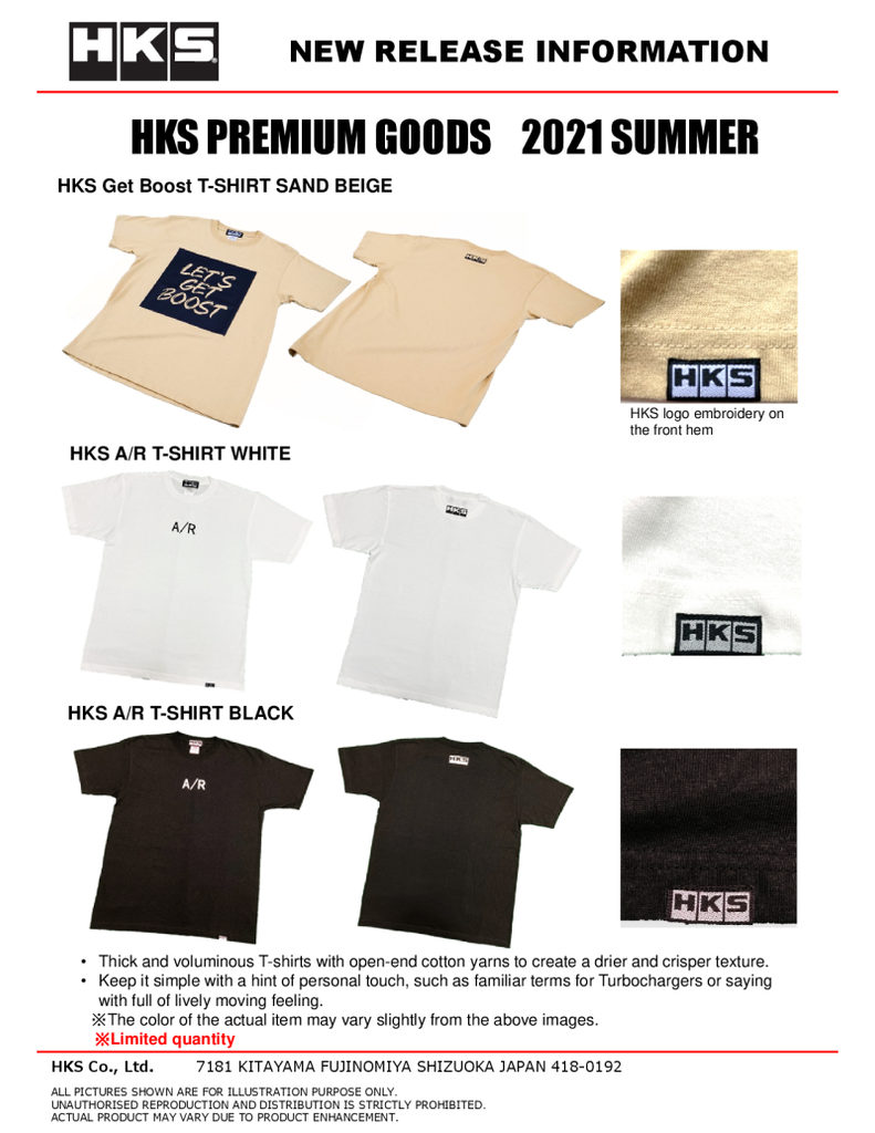 HKS Get Boost T-SHIRT L/SAND BEIGE