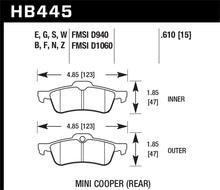 Load image into Gallery viewer, Hawk 02-06 Mini Cooper / Cooper S HPS Street Rear Brake Pads