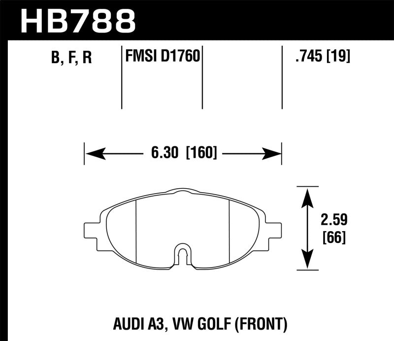 Hawk 15-17 VW Golf / Audi A3/A3 Quattro HP+ Street Front Brake Pads