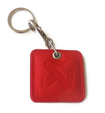 Load image into Gallery viewer, Akrapovic Square Leather Keychain - red