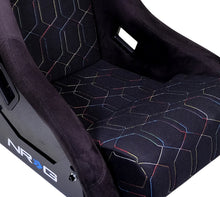 Load image into Gallery viewer, NRG FRP Bucket Seat (Black w/ Multi Color Geometric Pattern) - Large