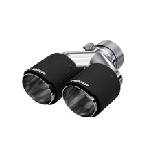Load image into Gallery viewer, MBRP 3in ID / Dual 4in OD Out Staggered L 9.87in / R 9.37in Dual Wall Carbon Fiber Univ Exhaust Tip