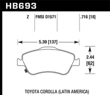 Load image into Gallery viewer, Hawk 07-11 Toyota Corolla (Latin America Models) Performance Ceramic Street Front Brake Pads