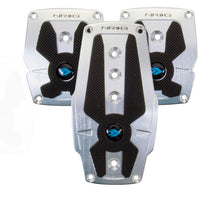 Load image into Gallery viewer, NRG Brushed Aluminum Sport Pedal M/T - Silver w/Black Rubber Inserts