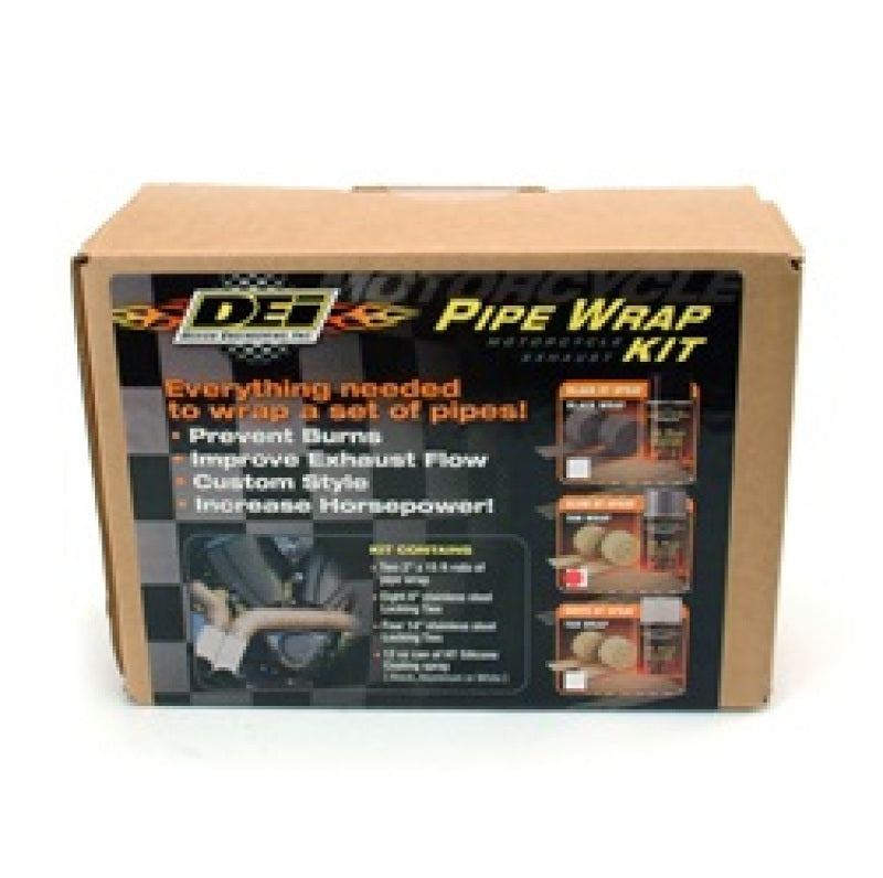 DEI Powersport Motorcycle Exhaust Wrap Kit - Tan wrap w/ Aluminum HT Silicone Coating