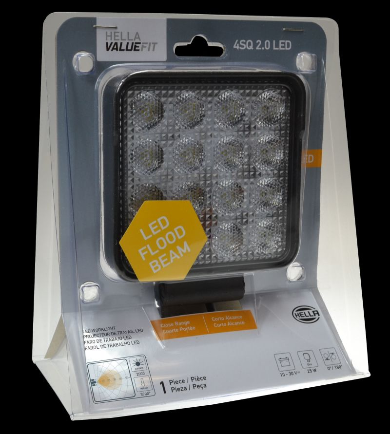 Hella ValueFit LED Work Lamps 4SQ 2.0 LED MV CR BP