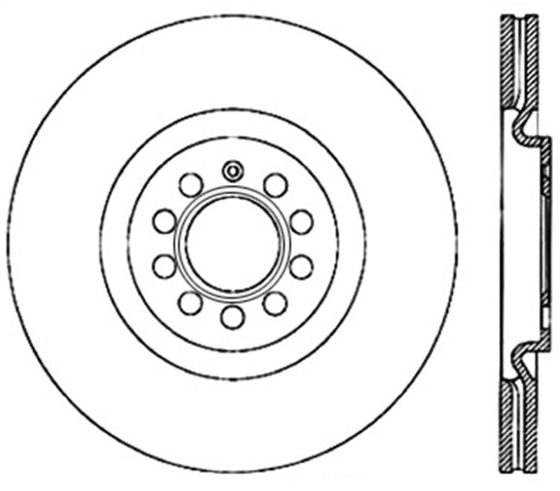 Stoptech 08-13 Audi S3 Front CryoStop High Carbon Brake Rotor