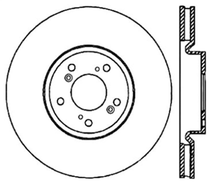 Stoptech 04-08 Acura TL (w/Brembo Calipers) Premium High-Carbon Cryo Front Brake Rotor