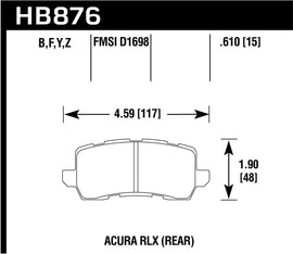 Hawk 14-17 Acura RLX / 15-17 Acura TLX HPS 5.0 Rear Brake Pads
