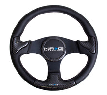 Load image into Gallery viewer, NRG Carbon Fiber Steering Wheel (350mm) Blk Frame Blk Stitching w/Rubber Cover Horn Button