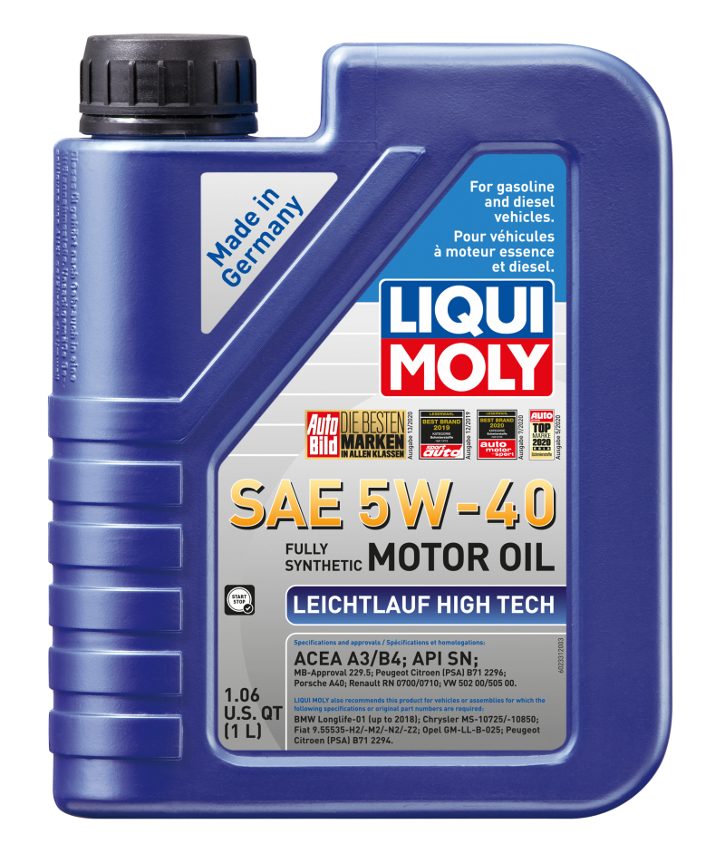 LIQUI MOLY 1L Leichtlauf (Low Friction) High Tech Motor Oil 5W-40
