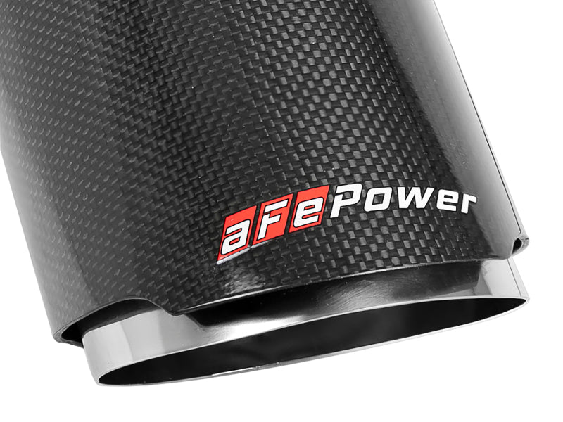 aFe MACH Force-XP 4-1/2in Carbon Fiber OE Replacement Exhaust Tips - 15-19 Dodge Charger/Hellcat