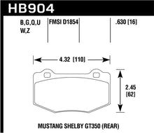 Load image into Gallery viewer, Hawk 15-17 Ford Mustang Shelby GT350/GT350R HP+ Rear Brake Pads