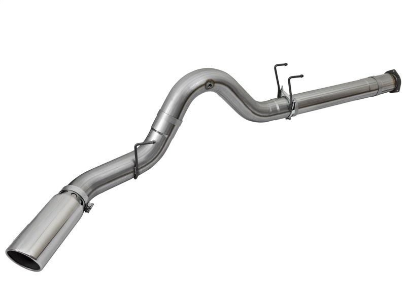 aFe LARGE BORE HD 5in 409-SS DPF-Back Exhaust w/Polished Tip 2017 Ford Diesel Trucks V8 6.7L (td)