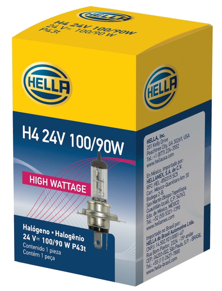 Hella Halogen H4 24V 100/90W P43t T4.625 Bulb
