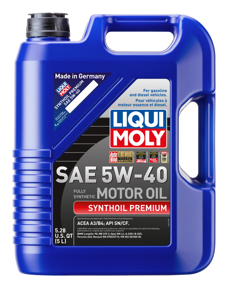 LIQUI MOLY 5L Synthoil Premium Motor Oil SAE 5W-40