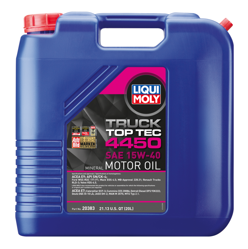 LIQUI MOLY 20L Top Tec Truck 4450 Motor Oil 15W-40