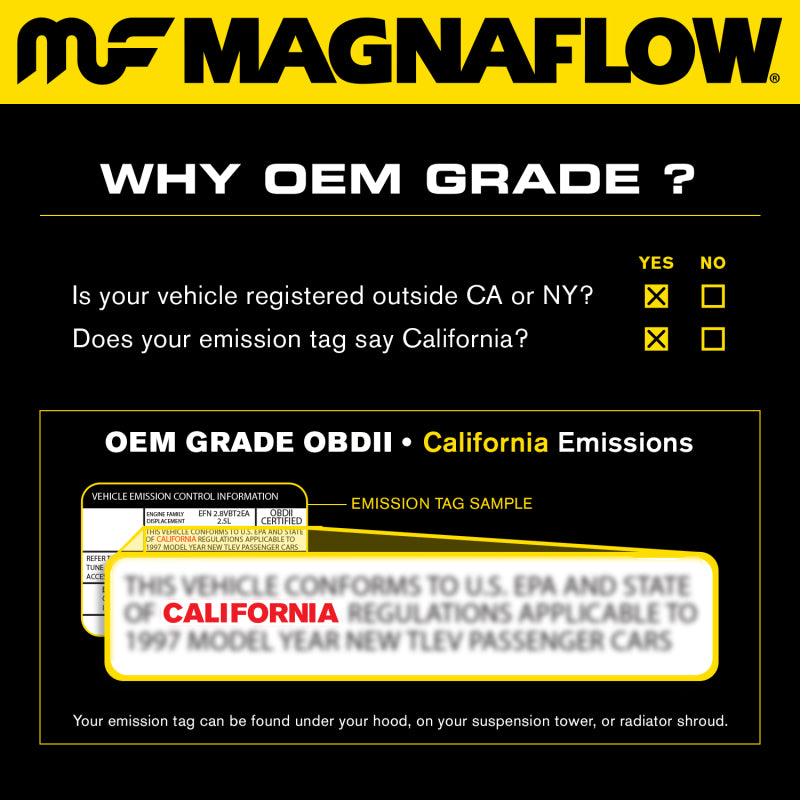 MagnaFlow 17-19 Ford Escape L4 OEM Underbody Rear Direct Fit CARB Compliant Catalytic Converter
