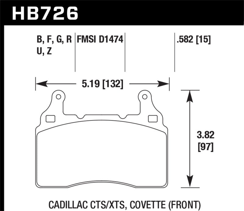 Hawk DTC-80 13-16 Chevy Camaro SS Race Front Brake Pads