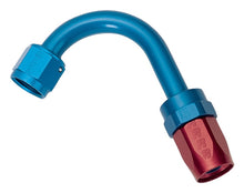 Load image into Gallery viewer, Russell Performance -10 AN Red/Blue 120 Degree Full Flow Swivel Hose End (With 1-1/4in Radius)
