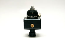 Load image into Gallery viewer, Fuelab 575 Carb Adjustable Mini FPR Blocking 10-25 PSI (1) -6AN In (2) -6AN Out - Black