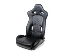 Load image into Gallery viewer, NRG Reclinable Sport Seats (Pair) The Arrow Black Vinyl w/ Pressed NRG logo w/ Black Stitch