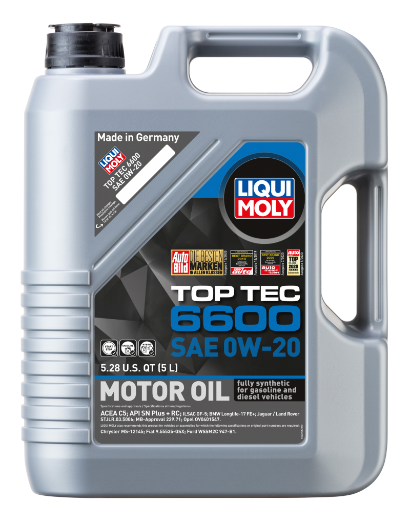 LIQUI MOLY 5L Top Tec 6600 Motor Oil 0W-20