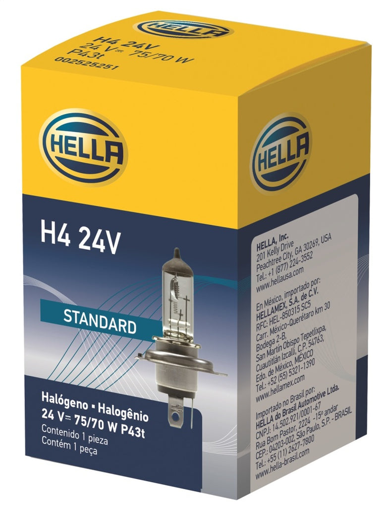 Hella H4 24V 75/70W P43t T4.625 Halogen Bulb (Min Order Qty 10)