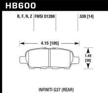 Load image into Gallery viewer, Hawk 2008-2009 Infiniti EX35 Journey HPS 5.0 Rear Brake Pads