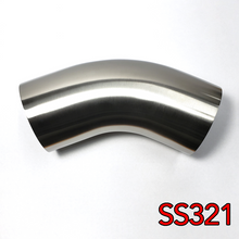 Load image into Gallery viewer, Stainless Bros 2in SS321 45 Degree Mandrel Bend Elbow 1D - 16GA/.065in Wall - Leg