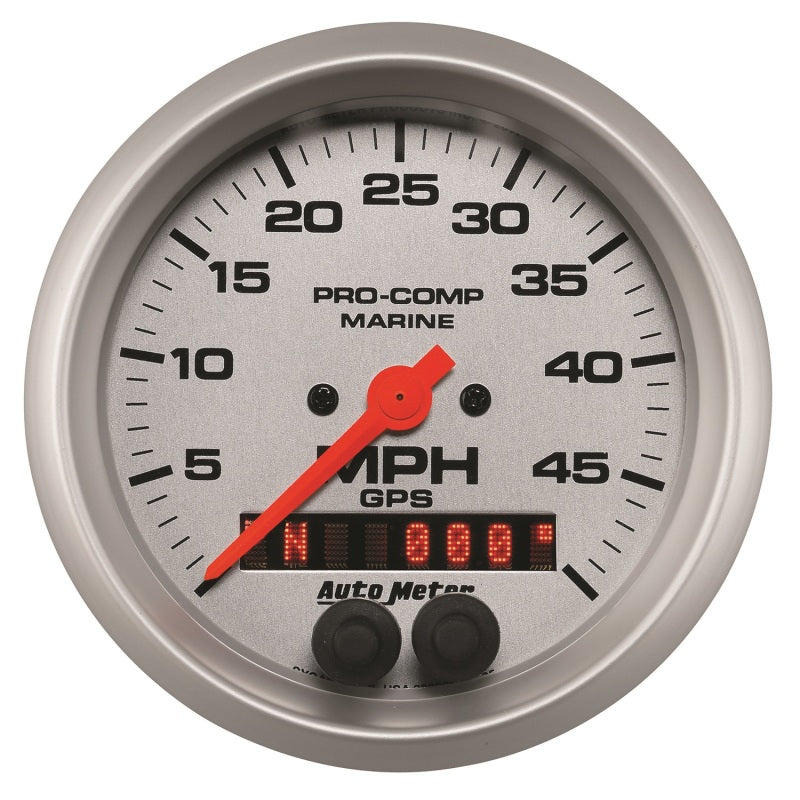 Autometer Marine Silver Ultra-Lite 3-3/8in 50MPH GPS Speedometer Gauge